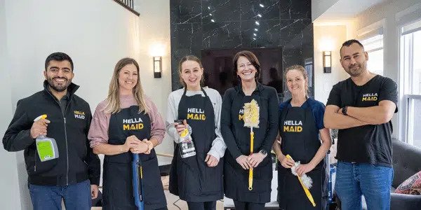 Professional residential maid team cleaning a Canadian home